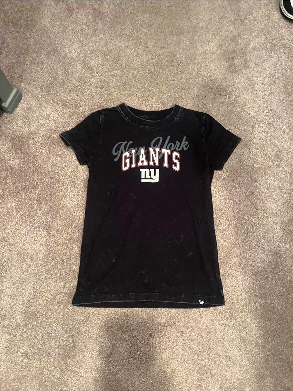 NFL Black New York Giants Kids Short Sleeve Tee